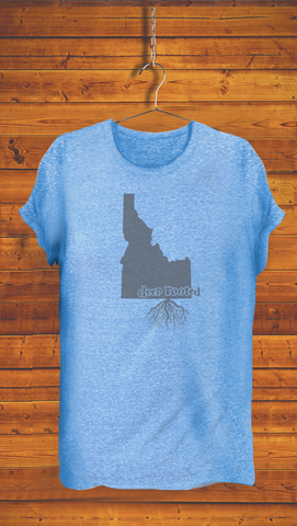 IDAHO <br> ADULT & YOUTH UNISEX <br> ECO TRIBLEND <br> CHARCOAL & ROYAL BLUE