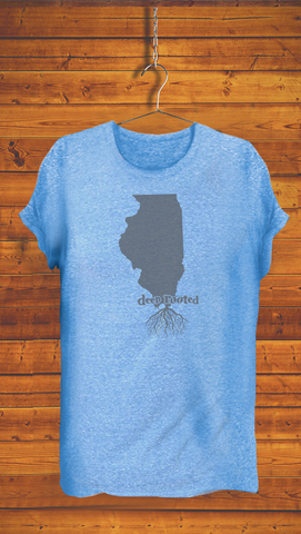ILLINOIS <br> ADULT & YOUTH UNISEX <br> ECO TRIBLEND <br> CHARCOAL & ROYAL BLUE