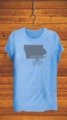 IOWA <br> ADULT & YOUTH UNISEX <br> ECO TRIBLEND <br> CHARCOAL & ROYAL BLUE