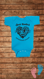 DELAWARE <br> INFANT ONESIE <br>ORGANIC COTTON <br> PINK & SCUBA BLUE
