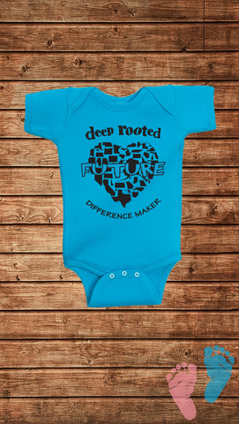 DELAWARE <br> INFANT ONESIE <br>ORGANIC COTTON <br> PINK & SCUBA BLUE