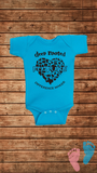 ARKANSAS <br> INFANT ONESIE <br>ORGANIC COTTON <br> PINK & SCUBA BLUE